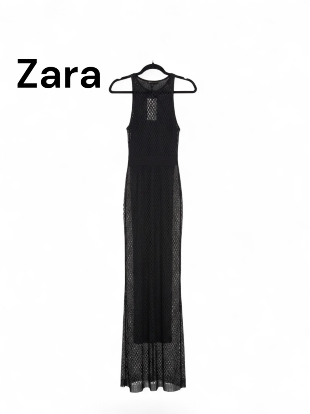 Zara Black Tank Net Maxi Dress